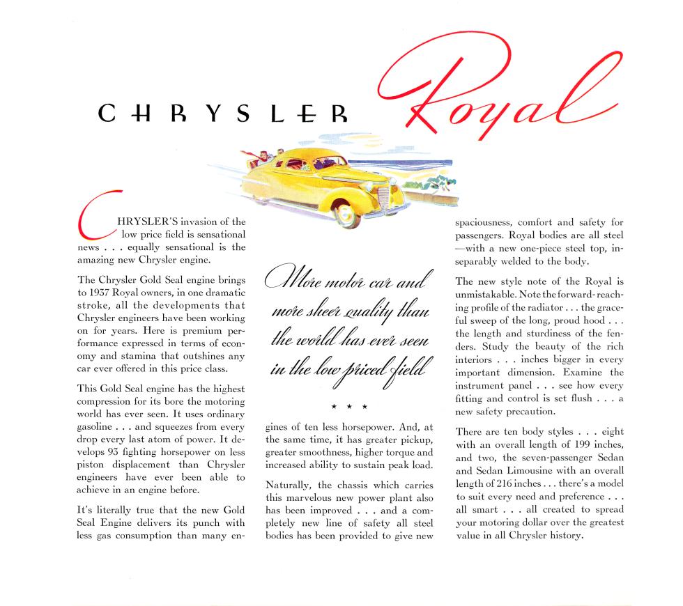 1937 Chrysler Royal-Imperial Brochure Page 25